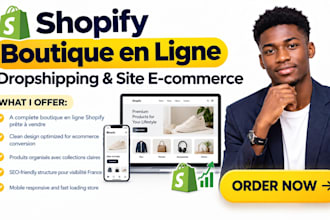 créer boutique en ligne shopify dropshipping et site build ecommerce store