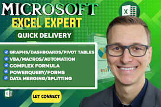 create an automated excel dashboard for business KPI data analysis