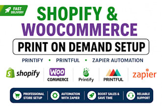 build or automate your shopify, woocommerce print on demand store with printify