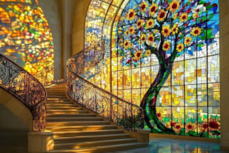 design custom stained glass window panels and mosaic art copper foil