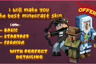 hd quality custom minecraft skins and thumbnails, pixel art