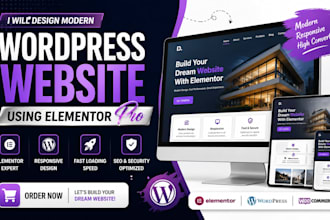 design, create, build wordpress elementor website