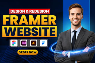 design framer website, framer landing page, framer portfolio as framer developer