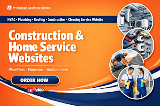 design hvac, plumbing, roofing, construction and cleaning service website