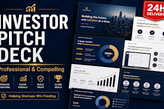 design a professional investor pitch deck and startup presentation