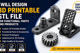 design 3d printable stl file for functional parts and products