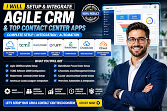 setup agile crm tcms readymode orum batchdialer chasedata ccaas