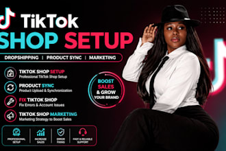 setup tiktok shop, ads, fix tiktok dropshipping shop marketing, product sync