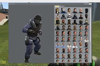 create custom garrys map, gmod player model, weapons for garrys mod, sfm model