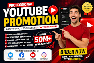 shoutout youtube channel promote website link to 40millions twitter, yt, ig, fb