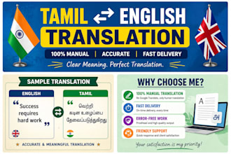 translate english to tamil and tamil to english manually