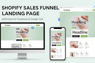 shopify sales funnel land page for facebook and google ads
