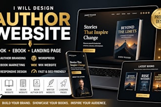 design author website, book website and ebook landing page