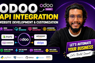 do odoo API integration, odoo module development, website design, customization
