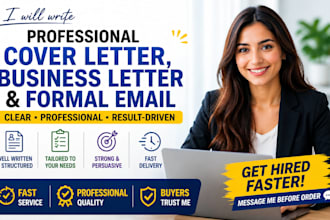 write a professional cover letter, business letter, or formal email