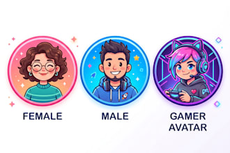 create cute cartoon profile avatar for social media