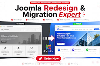 joomla website redesign, migrate wordpress, homey yootheme pro joomla template