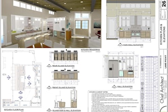 design kitchen and bathroom layout plans with detailed 2d drawings
