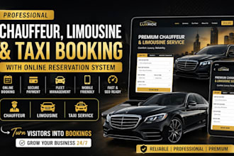 design limousine, chauffeur, taxi booking website with online reservation system