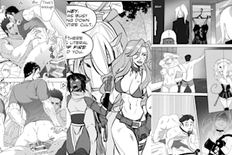 draw nsfw comic pages nsfw manga character graphic novel comic book illustration