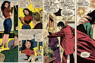 draw retro vintage comic book pop art 70s 80s retro vintage poster comic strip