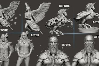 fix stl file for 3d printing, repair mesh and make model printable