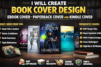 create custom book cover design ebook cover paperback cover and kindle cover
