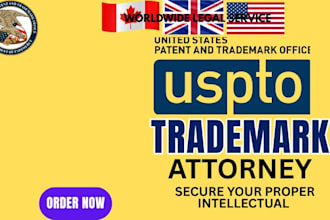 be US licensed trademark attorney for your uspto trademark registration