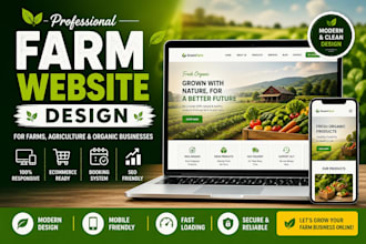 design a modern farm website, agriculture website or organic food website