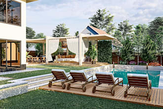 do backyard landscape design, pool outdoor garden rendering firepit patio design