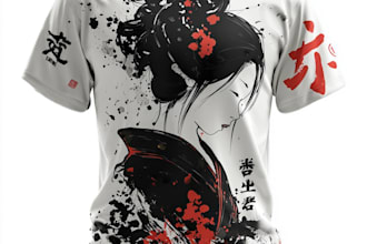 draw japanese art illustration for t shirt