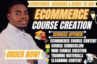 create ecommerce course content, curriculum, and mini course for online training