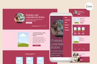 design a canva portfolio or landing page for authors artist
