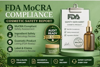 prepare fda mocra complaint, cosmetic safety report and product listing