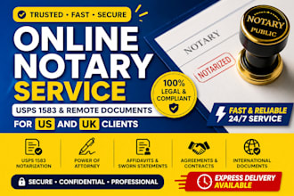 notarize usps 1583 and remote documents online for US and UK clients