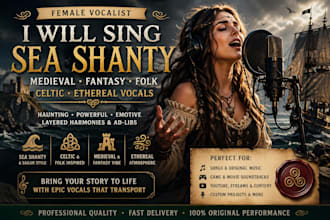 sing sea shanty, medieval fantasy, folk song, celtic, ethereal vocals