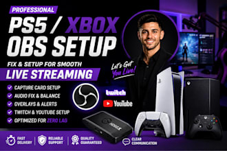 set up obs studio for ps5 or xbox streaming