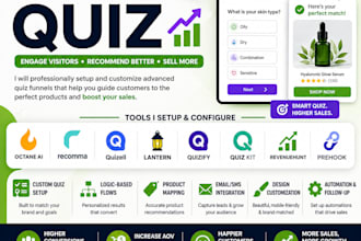 setup shopify quiz octane recomma quizell lantern quizify quiz kit revenuehunt