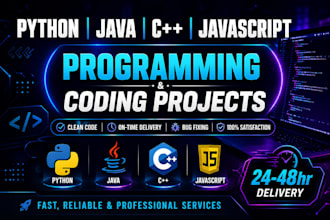 do computer science, java programming, cpp, python, ai, ml and coding projects