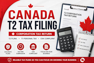 prepare and file canadian corporation tax return t2 and personal tax t1