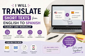 translate short english texts into clear spanish