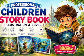 draw professional children story book illustration and cover