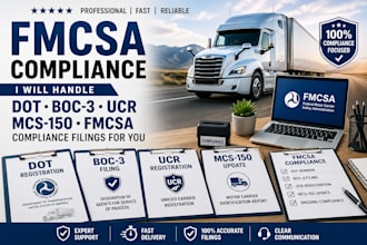 handle dot boc 3 ucr mcs 150 and fmcsa compliance filings for you