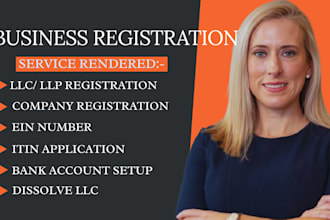 register US company, US llc llp, dissolve llc formation, ein, itin, bank account