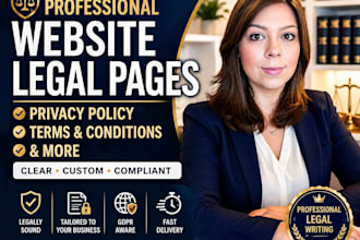 write privacy policy, terms and conditions, refund policy, website legal pages