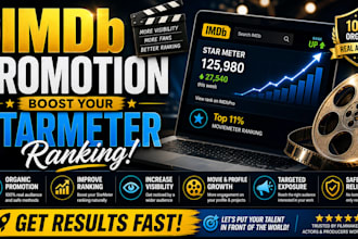 promote imdb profile, improve starmeter ranking  increase your movie visibiity