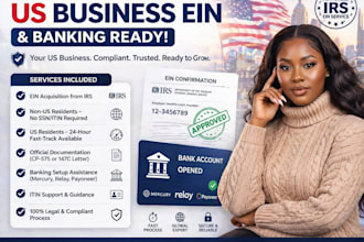 apply for your ein, itin, and set up US business banking
