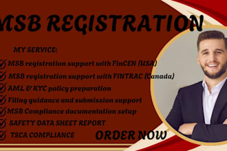 do US and canada msb registration with fincen, fintrac and full aml compliance