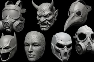 create 3d mask 3d helmet 3d kid mask custom printable mask for 3d printing