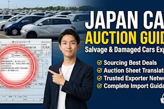help you source salvaged or damaged cars from japan